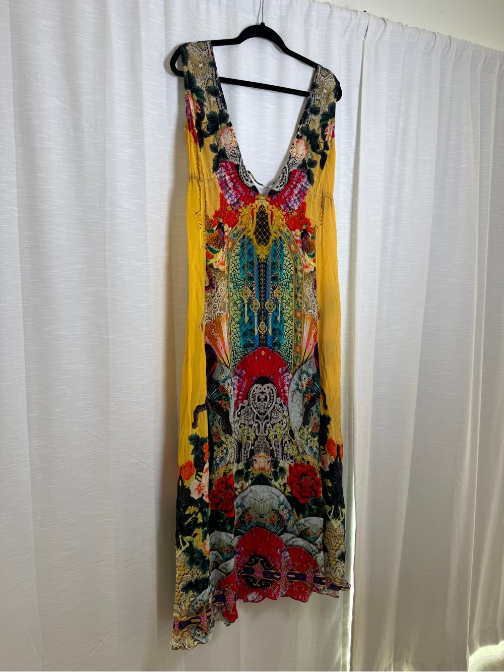 Shahida Parides Geisha Lemon Drop Long Maxi Dress | Size OS NWT - Picture 10 of 15